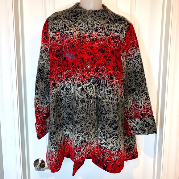 Gorgeous Jacket with Red Button Closure - Picture 1 of 5